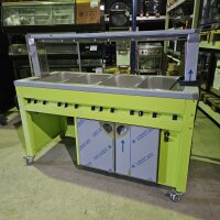 B.PRO Basic Line W-4 Emotion Warmbuffet 4 x GN1/1 mit Wärmestrahlern und beheiztem Unterbau Farbe limette 1595 x 690 x 1305 mm 400V ohne Hustenschutz!!! B-Ware