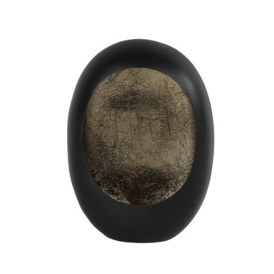 Kerzenhalter Windlicht Teelichthalter Gartendeko EGGY XL aus Metall Mattschwarz