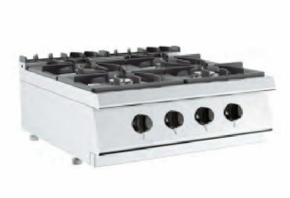 Barossi Gas-Herd mit 4 Brennern á 6,5 kW, Tischgerät