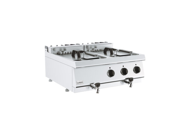 Elektro-Fritteuse mit 2 x 10 Liter Becken Tischgerät 2 x 7,5 kW 400V