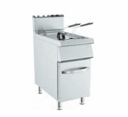 Barossi Gas-Fritteuse mit 15 Litern Becken und Unterschrank geschlossen 15 kW