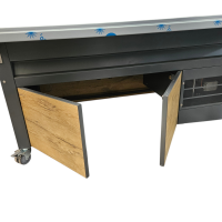 B.PRO BASIC LINE SK-4 – Kaltbuffet mit aktiver stiller Kühlung 4 x GN 1/1 mit Abstellbord links/rechts und Hustenschutz beidseitig 230V B-Ware