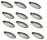 12 x Backform Schiffchen oval gewellt für Desserts + Tartes 110x47x13mm Weißblech