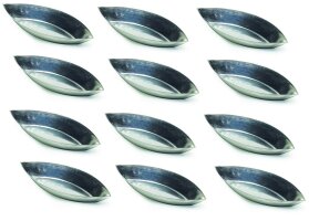 12 x Backform Schiffchen oval glatt 70mm für...
