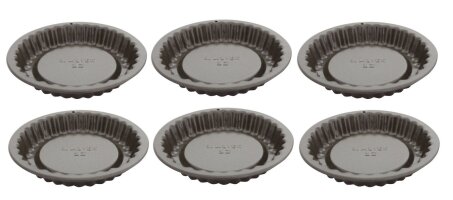 6 x Backform für kleine Obsttorten Wellenrand...