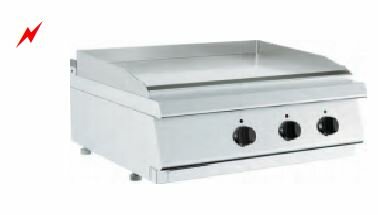 Barossi Elektro-Grillplatte glatt verschromt Tischgerät 7,2 kW 400V 800x730x300mm
