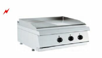 Barossi Elektro-Grillplatte glatt gerillt Tischgerät...