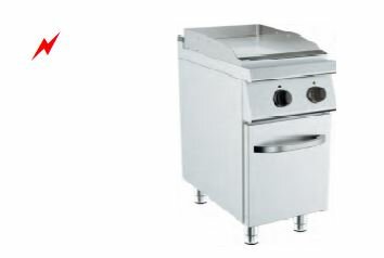 Barossi Elektro-Grillplatte glatt mit Unterbau geschlossen 3,6 kW 400V 400x730x900mm