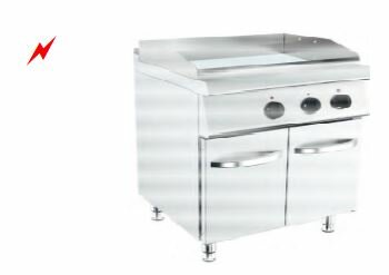 Barossi Elektro-Grillplatte glatt mit Unterbau geschlossen 7,2 kW 400V 800x730x900mm