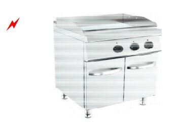 Barossi Elektro-Grillplatte glatt verchromt mit Unterbau geschlossen 7,2 kW 400V 800x730x900mm