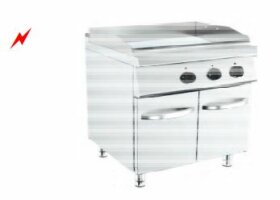 Barossi Elektro-Grillplatte glatt verchromt mit Unterbau...