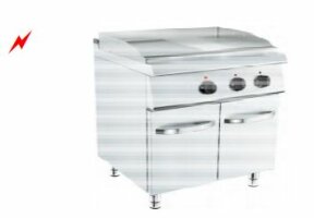Barossi Elektro-Grillplatte glatt gerillt verchromt mit...