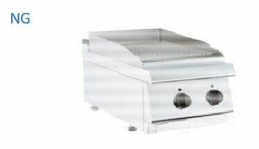 Barossi Gas-Grillplatte gerillt verchromt Tischgerät 6,5 kW 400x730x300mm