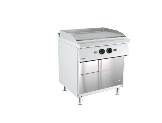 Gas-Grillplatte gerillt mit Unterbau offen 13 kW