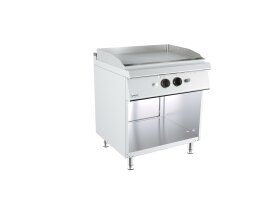 Gas-Grillplatte glatt verchromt mit Unterbau offen 13 kW