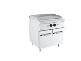 Gas-Grillplatte gerillt verchromt mit Unterschrank...