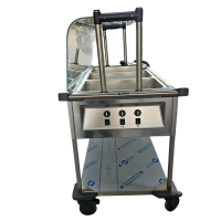 B.PRO Speiseausgabenwagen mit Hustenschutz 3 Einzelbecken mit Temperaturregler (+30°C bis +95°C)  3 x GN 1/1-200 oder deren Unterteilung B-Ware