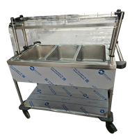 B.PRO Speiseausgabenwagen mit Hustenschutz 3 Einzelbecken mit Temperaturregler (+30°C bis +95°C)  3 x GN 1/1-200 oder deren Unterteilung B-Ware