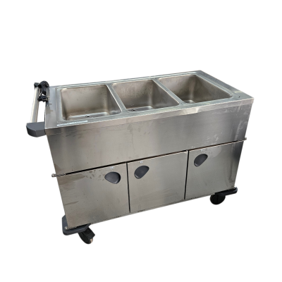 B.PRO Speisenausgabewagen Edelstahl 3 Einzelbecken für 3x GN 1/1-200 beheizbar (+30°C bis +95°C) Schrankräume beheizbar (+30°C bis +90°C) B-Ware