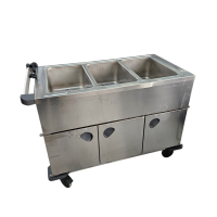 B.PRO Speisenausgabewagen Edelstahl 3 Einzelbecken für 3x GN 1/1-200 beheizbar (+30°C bis +95°C) Schrankräume beheizbar (+30°C bis +90°C) B-Ware