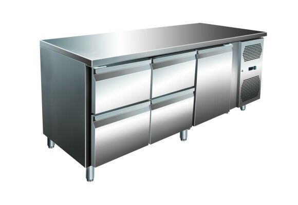 VIP Kühltisch mit 2x 2 Schubladen und 1 Tür -2 bis +8°C 1.795x700x860 mm