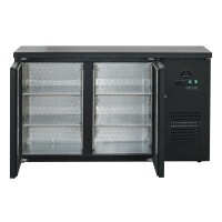 Flaschenkühltisch 280 Liter | Schwarz | 2 Türen | 1465 x 520 x 840 mm