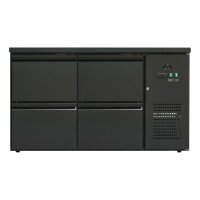 Flaschenkühltisch 280 Liter | Schwarz | 4 Schubladen...