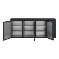 Flaschenkühltisch 425 Liter | Schwarz | 3 Türen | 2005 x 520 x 840 mm
