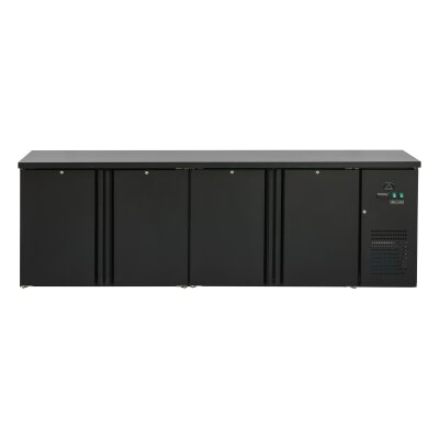 Flaschenkühltisch 600 Liter | Schwarz | 4 Türen | 2545 x 520 x 840 mm