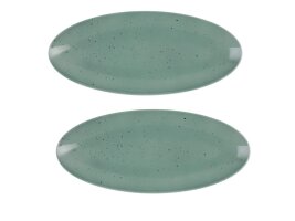 2 x Coupplatte Servierplatte Petrol 43x19cm COUNTRY LIFE Seltmann Weiden