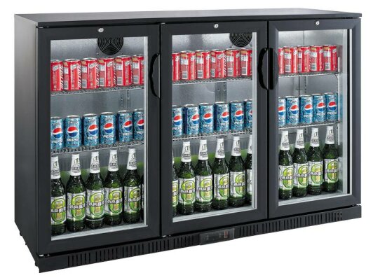 Flaschenkühler 330 Liter mit 3 Glastüren B-Ware
