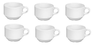 6 x Teetasse Organic MERAN Weiß Porzellan Seltmann...