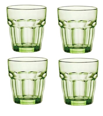4 x Trinkglas Cocktailglas Whiskyglas ROCK BAR LOUGE 270ml Grün BORMIOLI ROCCO