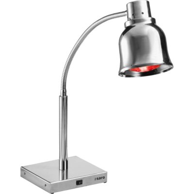 Warmhaltelampe Infrarotlampe Speisenwärmer mit Schwanenhals Edelstahl SARO PLC250