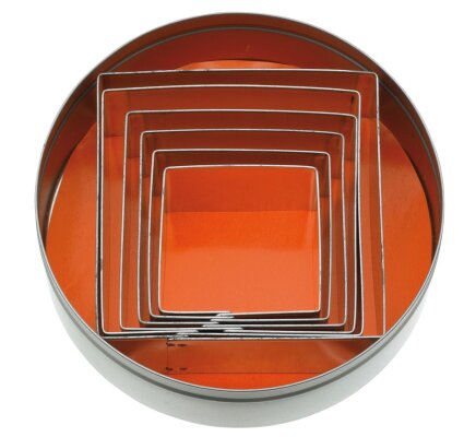 Ausstecher Ausstechformen QUADRAT glatt 6-tlg. für Fondant-Marzipan-Teig-Kekse