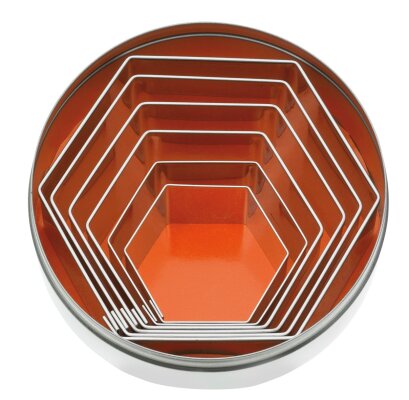 Ausstecher Ausstechformen SECHSECK HEXAGON glatt 6-tlg. für Fondant-Marzipan-Teig-Kekse