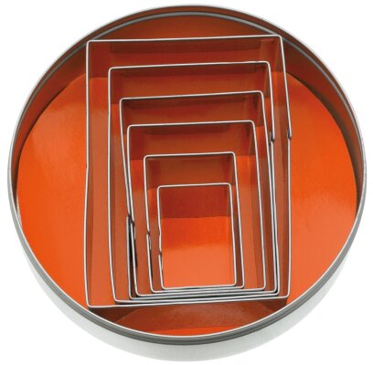 Ausstecher Ausstechformen RECHTECK glatt 6-tlg. für Fondant-Marzipan-Teig-Kekse