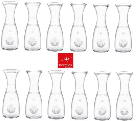 12 x Glaskaraffe Weinkaraffe Dekanter Wasserkaraffe MISURE 0,25L Bormioli Rocco