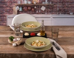 Tafelservice 6x Coupteller 28cm/6x Coupschale 23cm  Oliv COUNTRY LIFE Seltmann Weiden