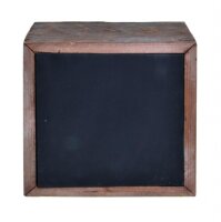 Holzblock Holzpodest Menütafel mit Kreidetafel auf...