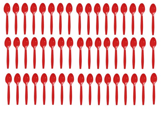 50 x Buffet Mini-Löffel ROT 10cm Ideal für Fingerfood/Desserts/Partys.