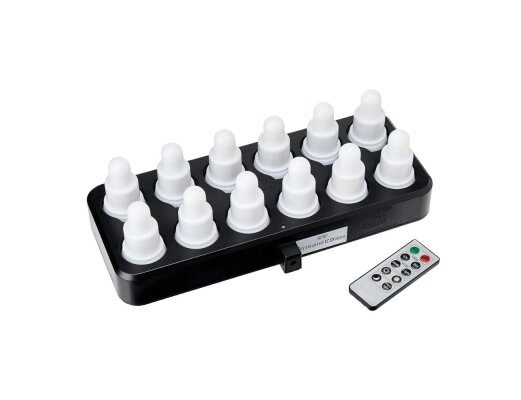 LED Kerzenset 12-tlg. Warmweiß/Multicolour inkl.FB 13h Brenndauer