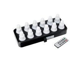 LED Kerzenset 12-tlg. Warmweiß/Multicolour inkl.FB 13h Brenndauer