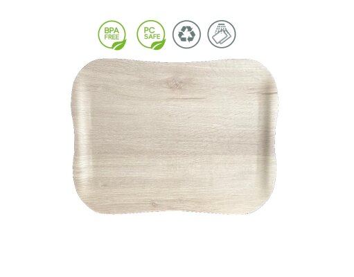 5 x Serviertablett DURA OAK Bio-Polyester/Glasfaser 41,5x30,5cm