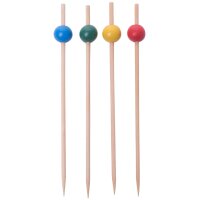 Bambus Deko Picker Cocktailspieße Fingerfood-Spieße BALL BUNT 250 Stück 12cm