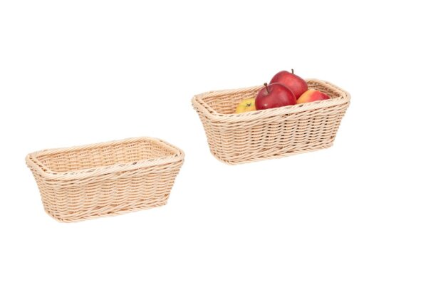 Brotkorb Obstkorb Buffetkorb GN 1/6 17,5x17x7cm Polyrattan Natur/Hellbeige