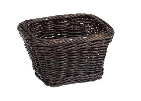 Brotkorb Obstkorb Buffetkorb GN 1/6 18x16,5x10,5cm Polyrattan Dunkelbraun/Schwarz