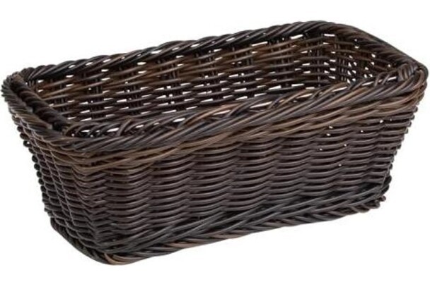 Brotkorb Obstkorb Buffetkorb GN 1/4 27,5x16,5x10,5cm Polyrattan Dunkelbraun/Schwarz