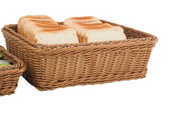 Brotkorb Buffetkorb GN 2/3 36,5x32,5x6,5cm Polyrattan Braun