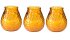 3 x Kerzenglas inkl. Kerze Bernstein VENEZIA 100 x°100mm Brenndauer 70 Std. DUNI